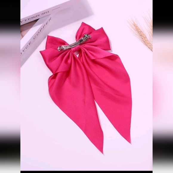 Women's Bowknot Hair Clip With Spring 7" x 11" Hot Pink - Picture 3 of 3
